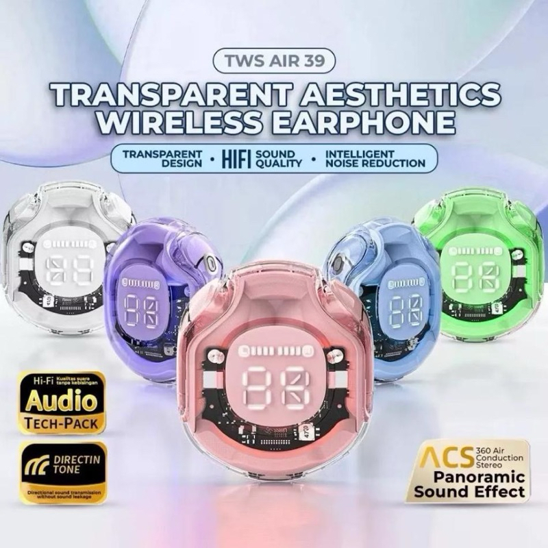 Ultrapods tws air39/air31 HANDSFREE/TWS BLUETOOTH AIR39 ULTRAPODS PLUSPACK + K TYPE C headset murah