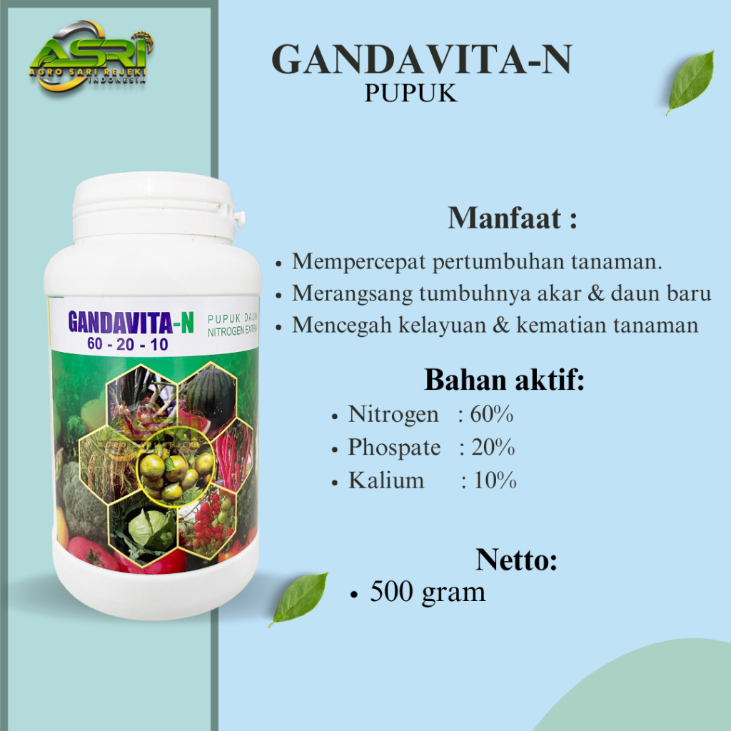 GANDAVITA-N 60-20-10 500GRAM PUPUK DAUN