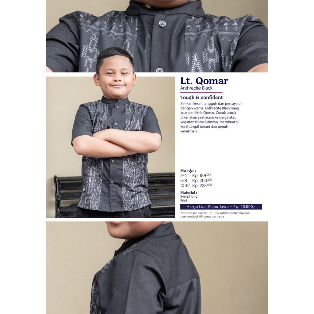 KOKO ANAK MUTIF QOMAR / KOKO ANAK / MUTIF / QOMAR BLACK / KEMEJA ANAK LAKI LAKI / BUSANA ANAK