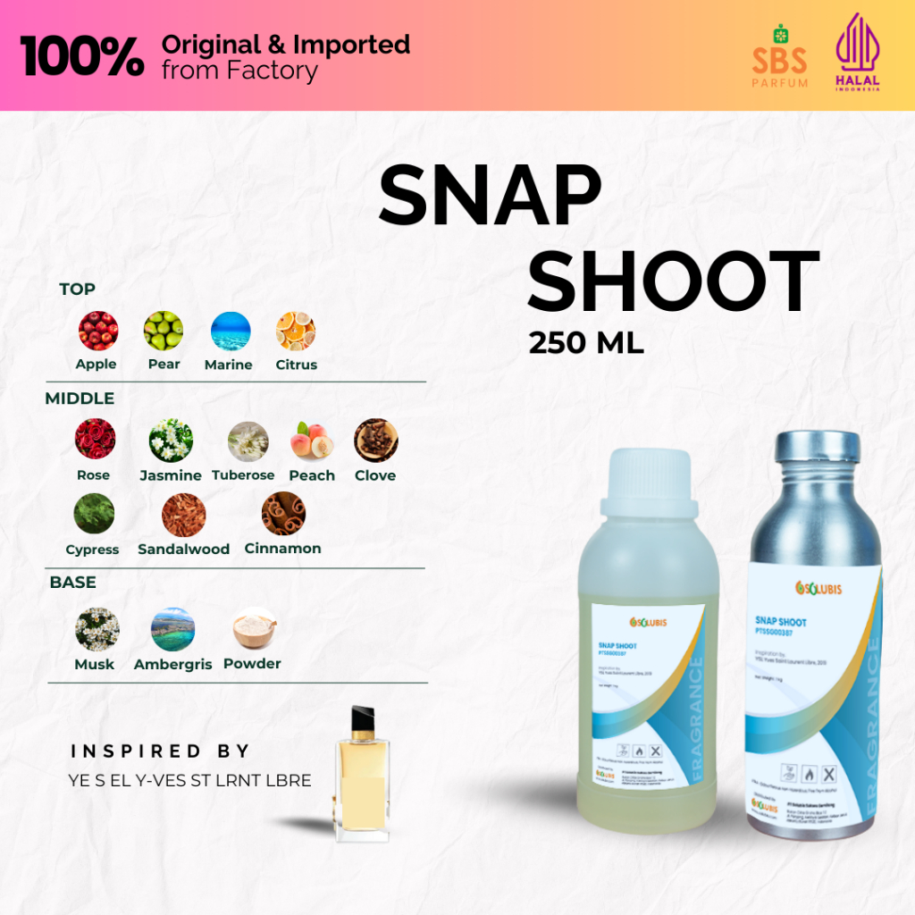 Bibit Parfum Murni Original [Snap Shoot] | 250ml - Inspired by YSL Yves Saint Laurent Libre - Bibit 