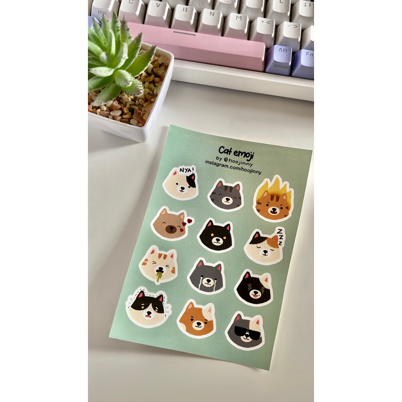 

Sticker cat emoji by hoojinny | Stiker kucing