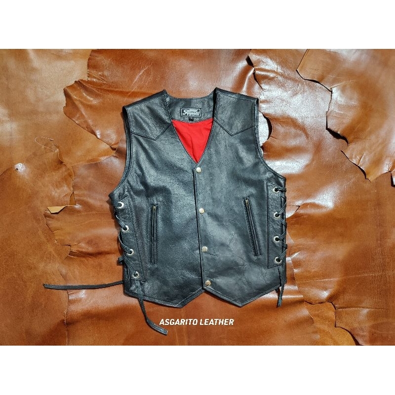 ROMPI KULIT BIKERS SIZE S VEST KULIT ASLI BY ASGARITO
