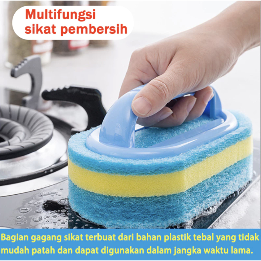 Cleaning brush Spons Sikat KamarMandi Sponge Sikat Wastafel Sikat dinding Keramik Lantai Kamar Mandi