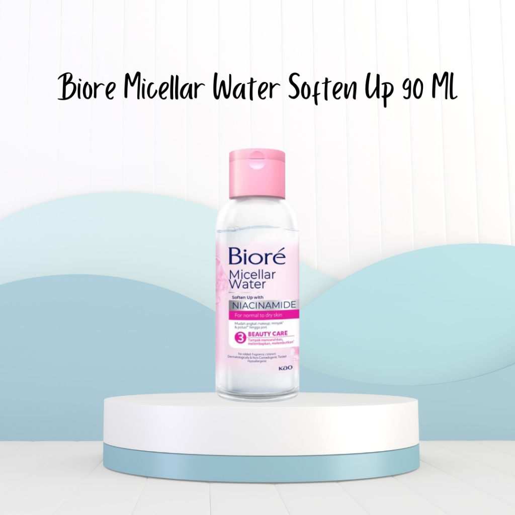 QEILA - BIORE Micellar Water Soften Up 90 ML | Micellar Water Untuk Membersihkan Make Up