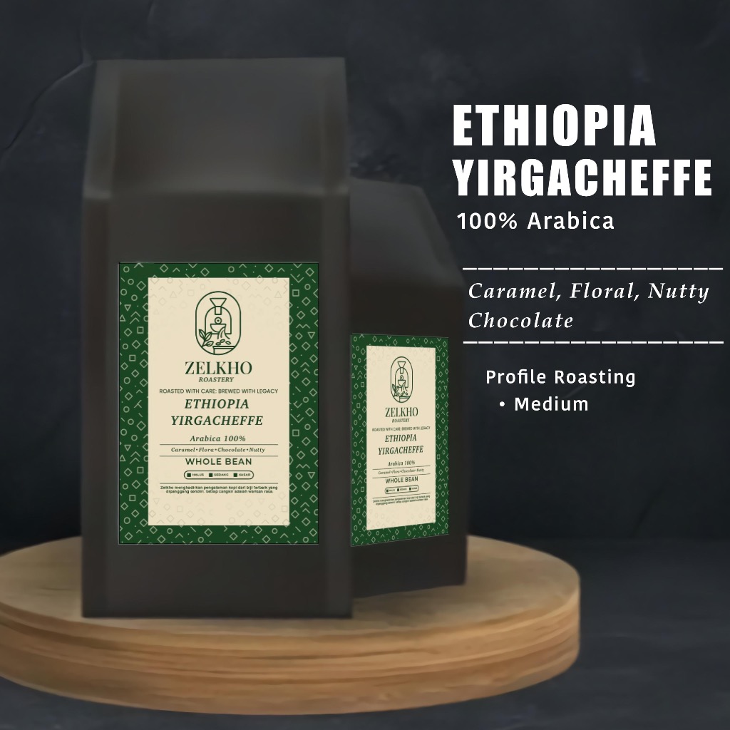 

Kopi ETHIOPIA YIGRACHEFFE Arabica No.1 Arabica Grade 200gr, 500gr, 1KG Biji Kopi Coffee Beans ZELKHO