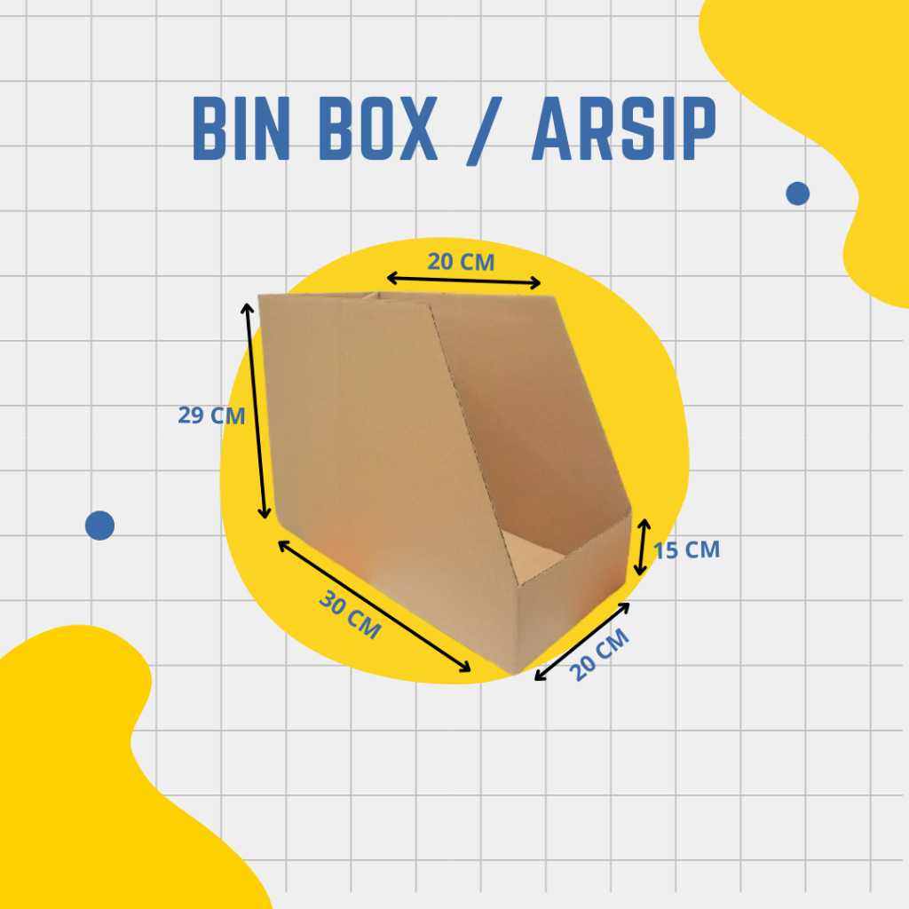

Kardus Bin Box / Arsip Bawah Standar (Lakban) Ukuran 30cm x 20cm x 29cm