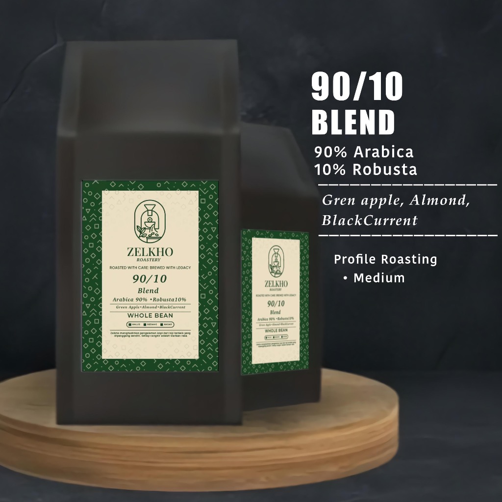 

Kopi Arabica 90/10 Blend KOMERSIAL Grade Grade 200gr, 500gr, 1KG Biji Kopi Coffee Beans ZELKHO