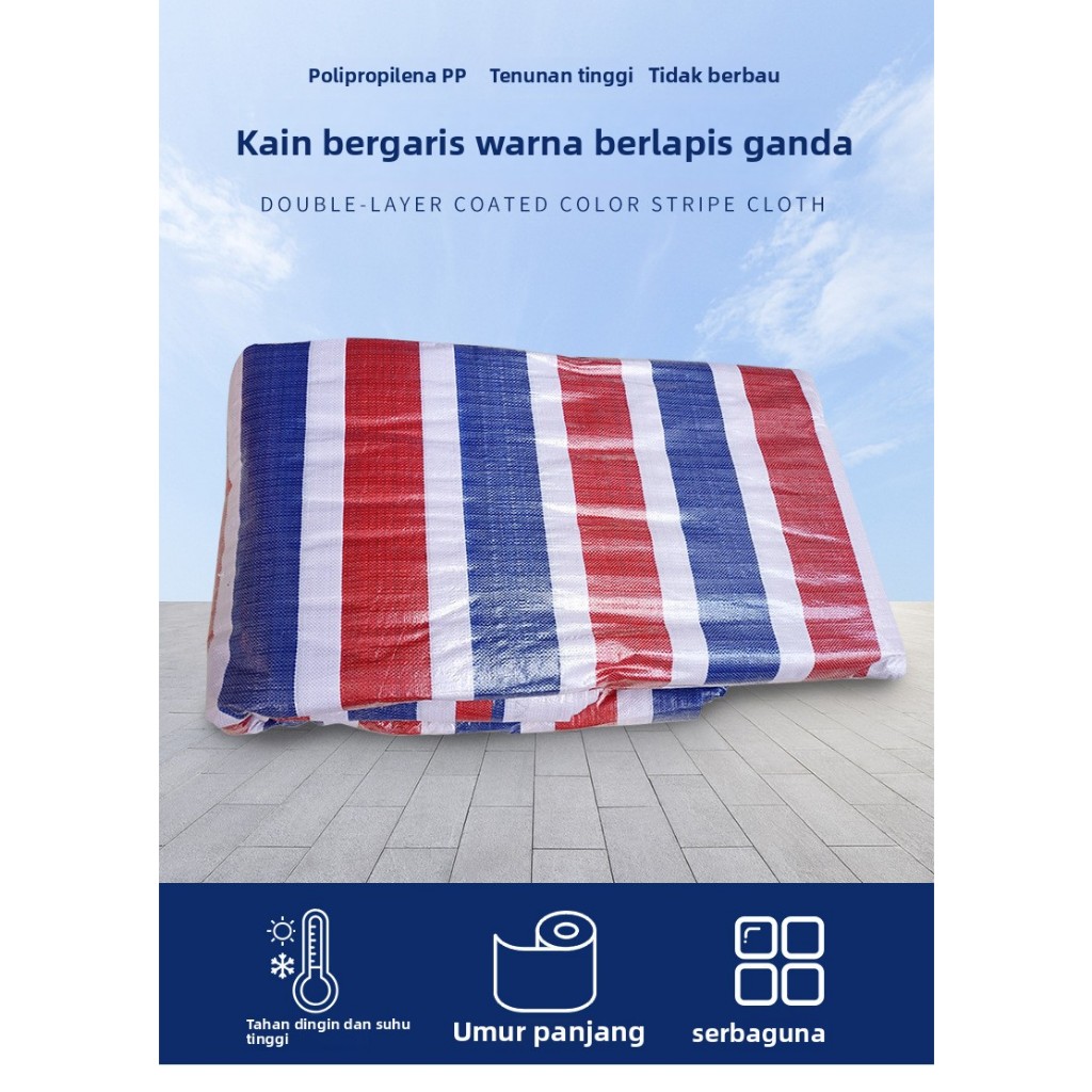 Kain bergaris warna berlapis film kain peneduh matahari rekayasa kain tahan air kain tahan hujan kai
