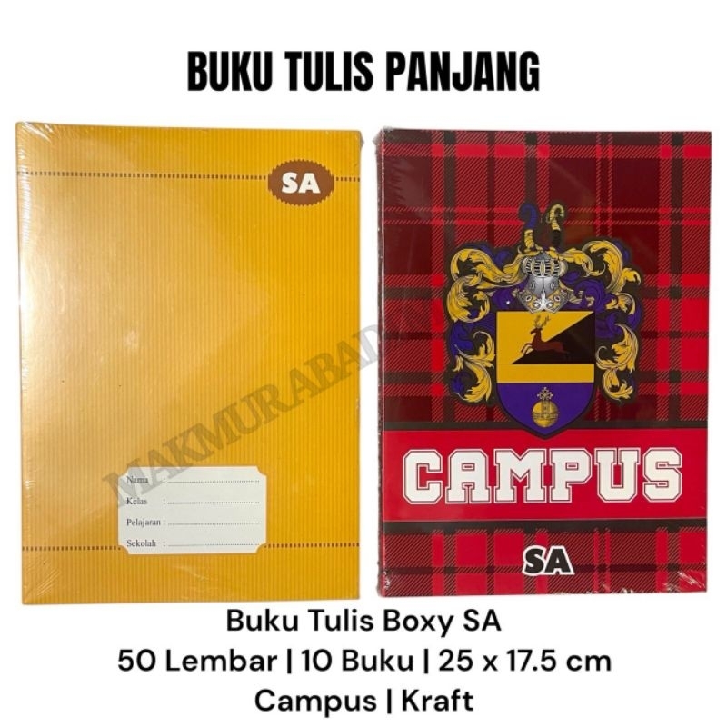 

(1Pack) Buku Tulis Panjang SA isi 50 Lembar 70 Lembar Termurah Best Seller Buku Tulis Sekolah Boxy Campus Murah Bergaris