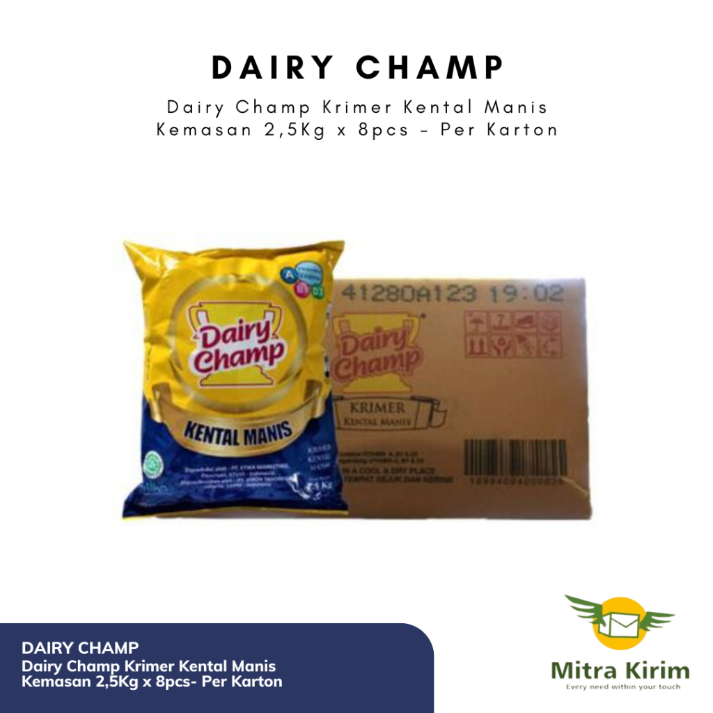 

Dairy Champ Krimer Kental Manis Kemasan 2,5Kg x 8pcs - Per Karton