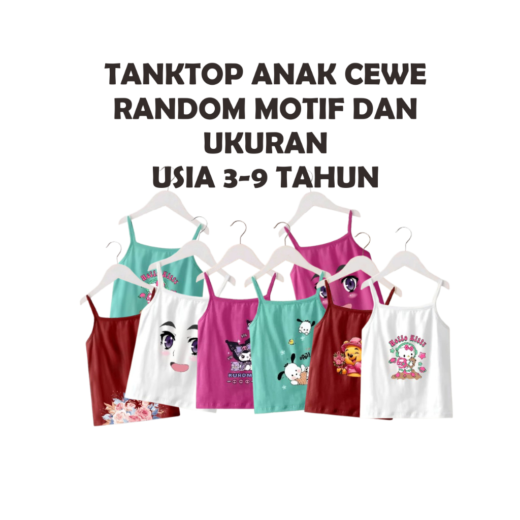 PAKET USAHA ISI 12PCS TANKTOP ANAK CEWE RANDOM