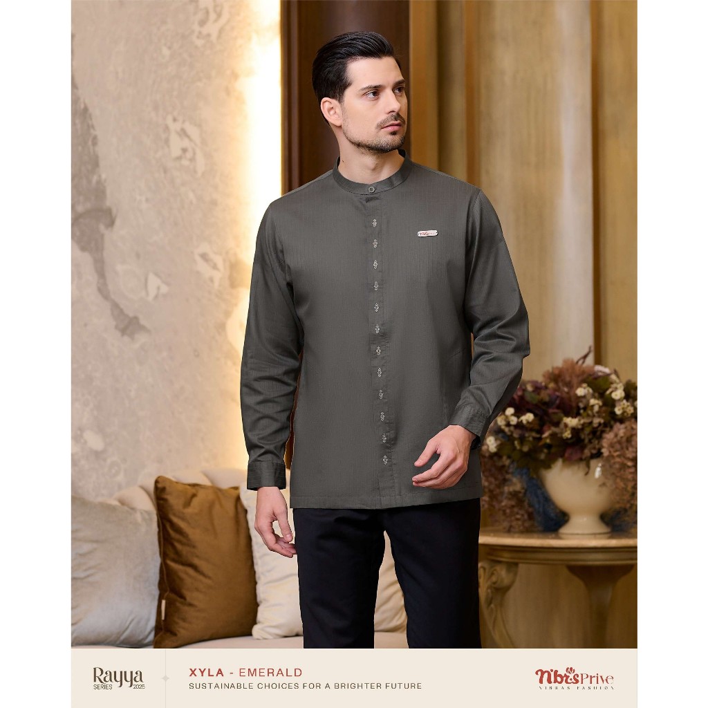 KOKO NIBRAS XYLA EMERALD LENGAN PANJANG / KEMEJA COWOK / KOKO NIBRAS ORI