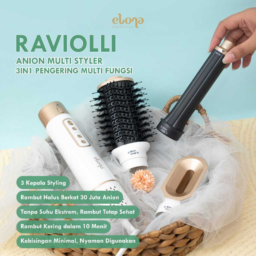 Elona Raviolli Anion Multi Styler - Pengering Rambut Ionic
