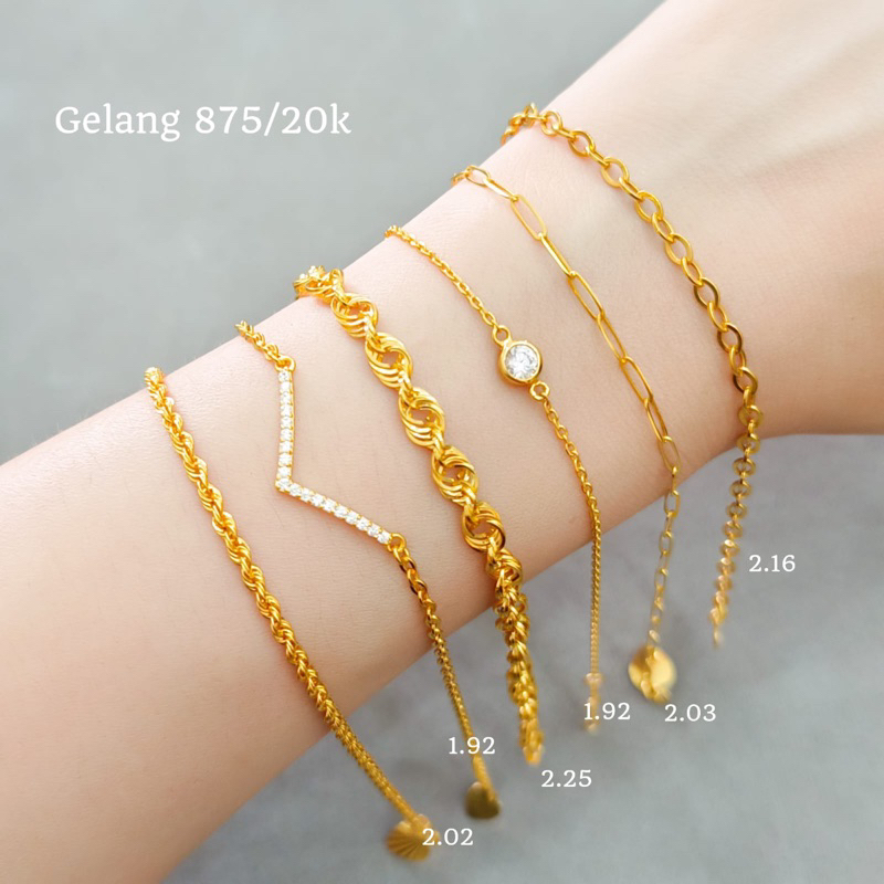 gelang tipis kekinian gelang korea emas asli kadar 875