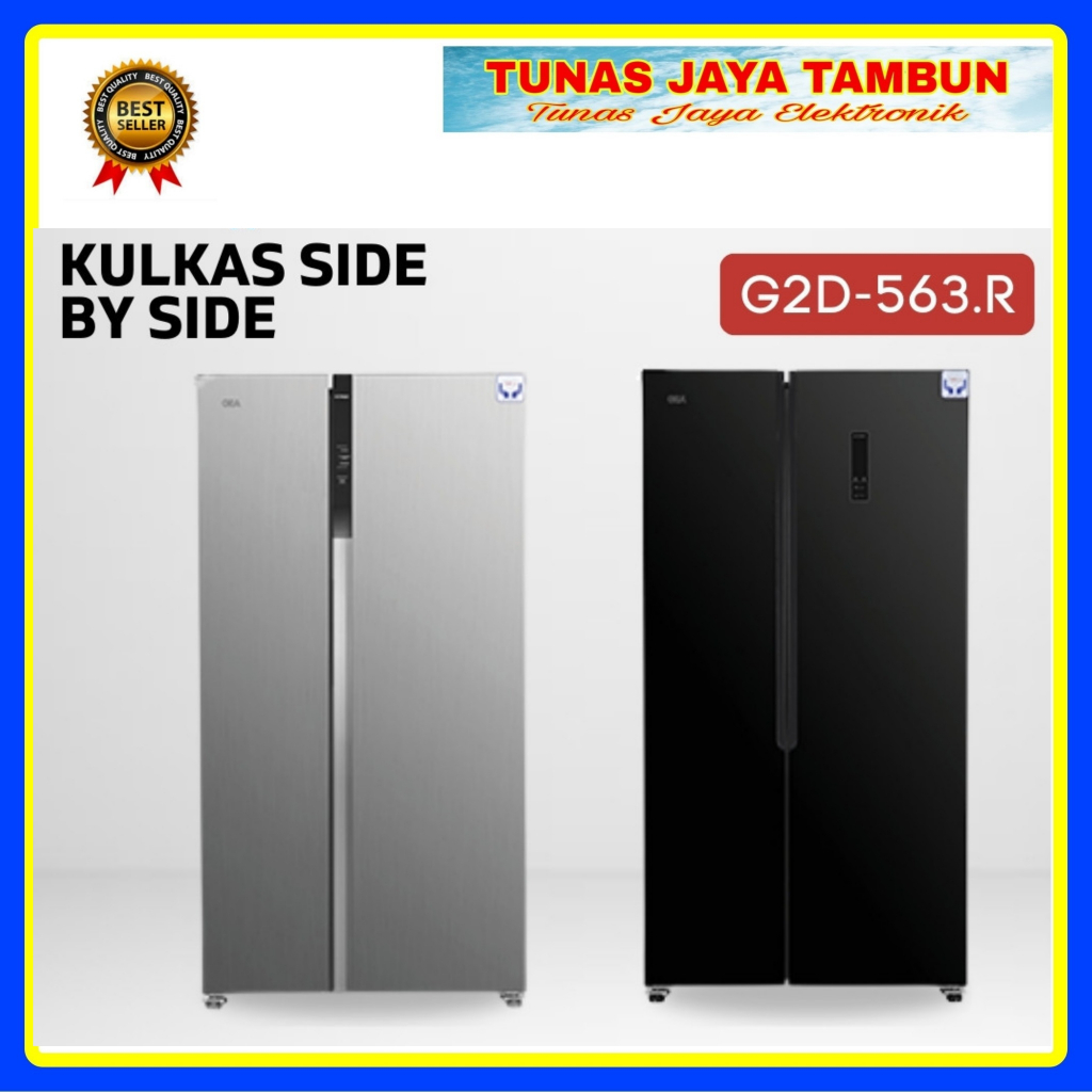 KULKAS GEA  G2D-563 R INOX / KULKAS GEA SIDE BY SIDE G2D 563 R  / GEA SBS G2D-563 R BLACK