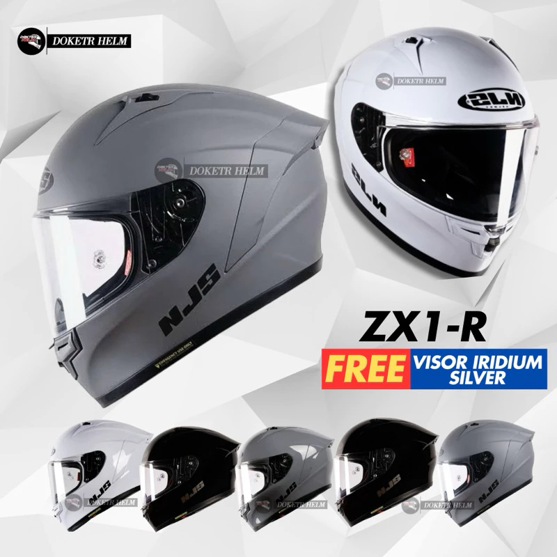 HELM NJS ZX1R SOLID BLACK GLOSSY| HELM NJS ZX-1R TERBARU ORIGINAL SNI TERMURAH|HELM NJS ZX-1R SOLID 