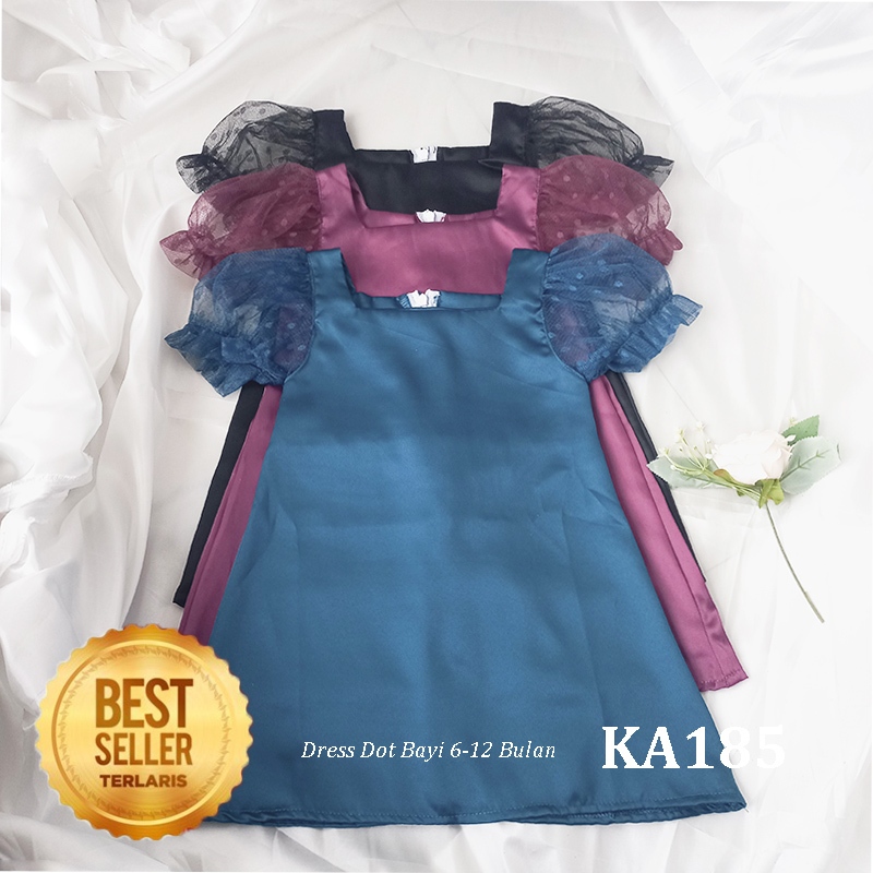 Midi Dress Baju Kondangan Anak 1 Tahun Model Terbaru 2025 Dress Anak Warna Emerald Blue Hitam Burgun