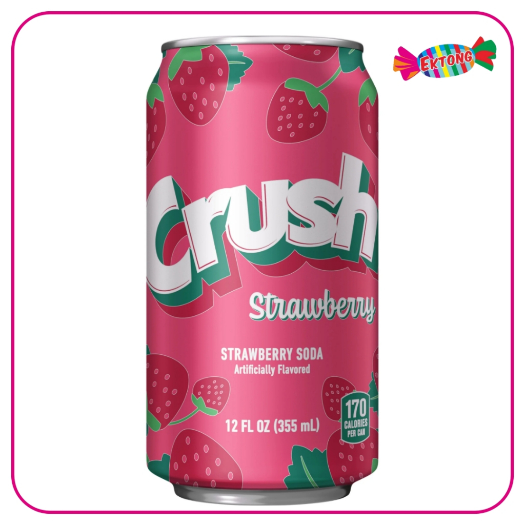 

Crush Caffeine Free Strawberry Soda Pop, 12 fl oz - Strawberry Soda 355ml
