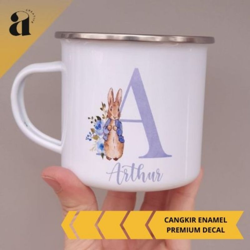 mug enamel premium custom 9cm (decal water based)