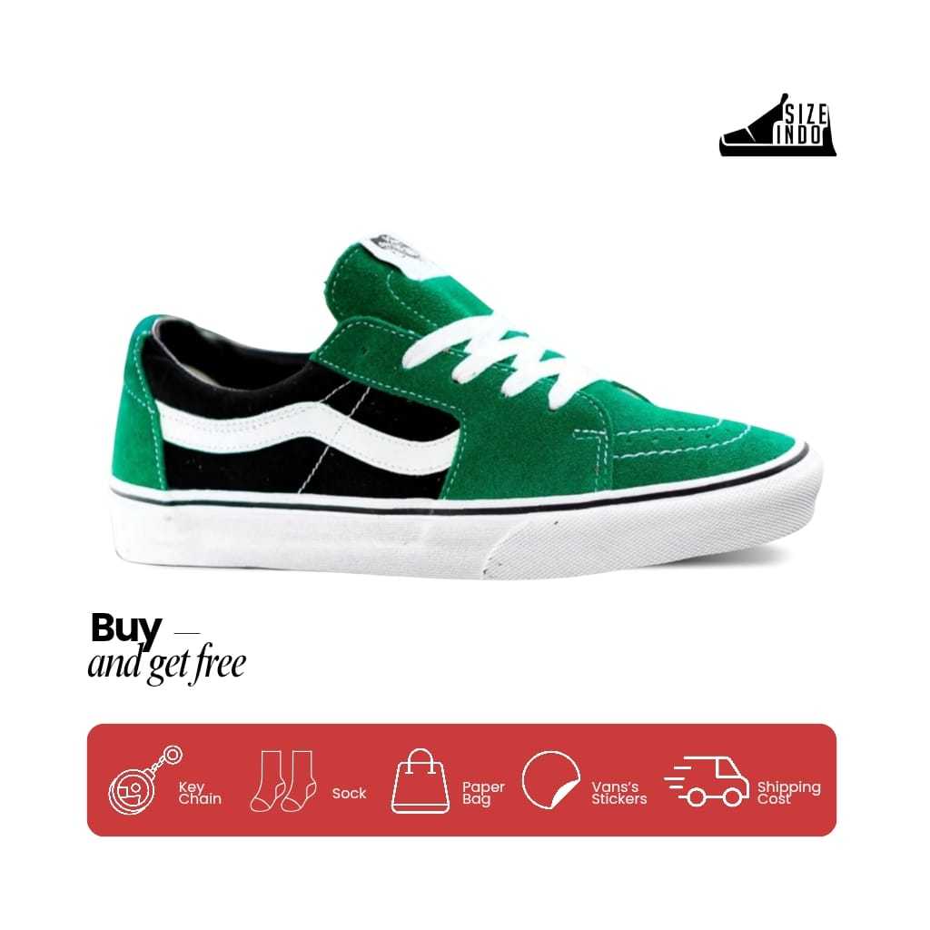 Sepatu Sk8 Low Classic Black Green