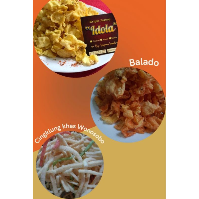 

kripik jagung idola dan cingklung khas wonosobo