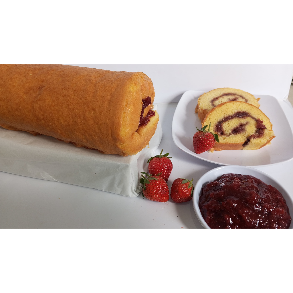

Bolu gulung areta dengan buah asli
