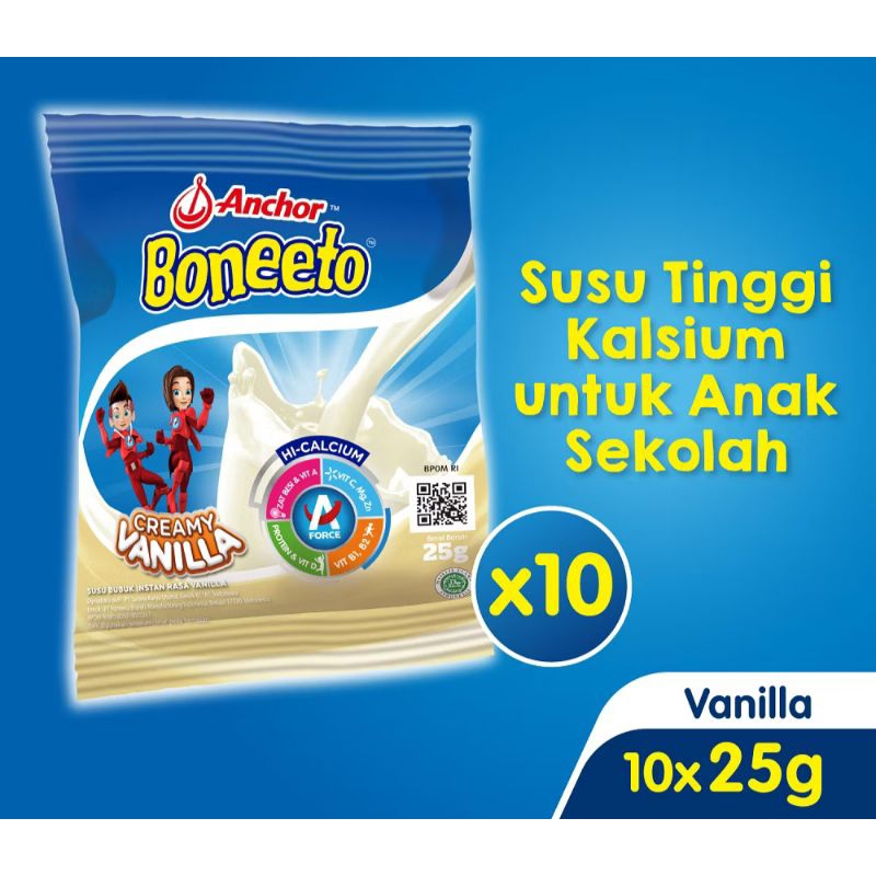 

boneeto susu bubuk anak creamy vanilla 25g saset - nutrisi untuk pertumbuhan anak