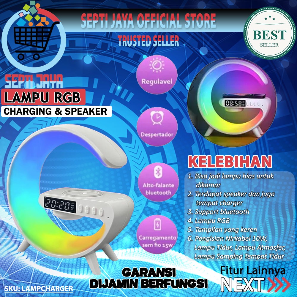 YN-2209 Speaker Audio Musik MP3 Bluetooth Portabel Lampu RGB Multi Mode Warna Warni Model G 15W Rech