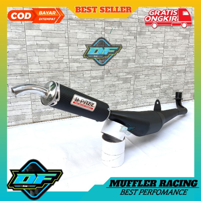 Knalpot FIZ R Hitam carbon crom pelangi silver  Pernismotor FIZR 2tak racing