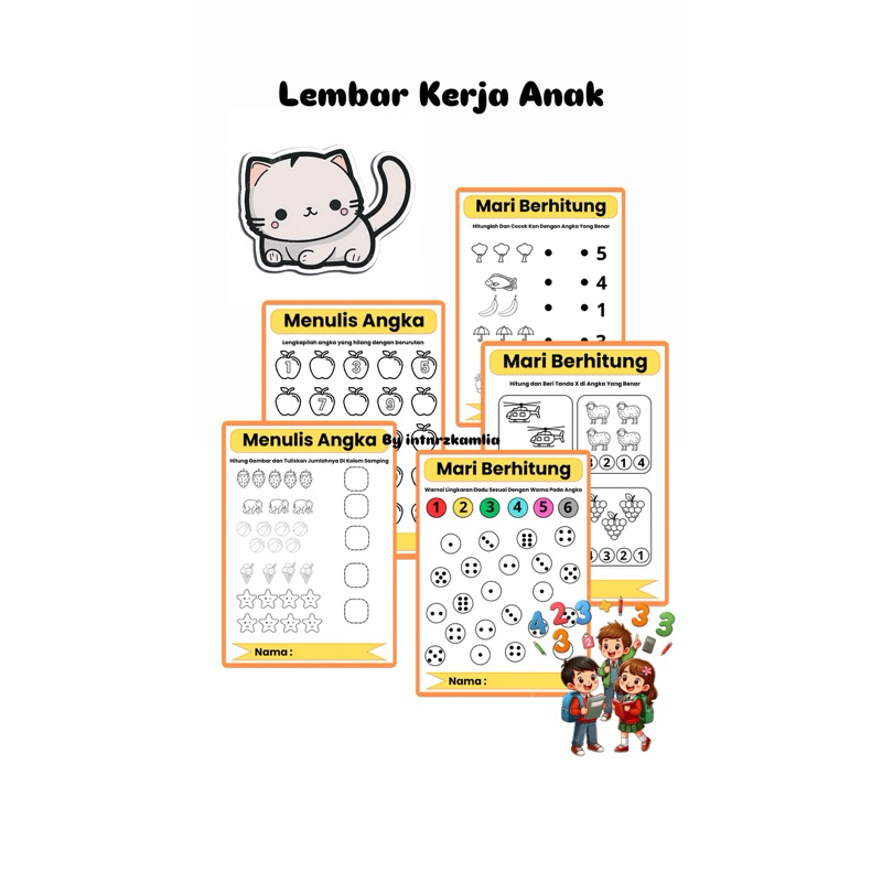 Lembar Kerja Anak Paud / TK / SD usia 2 sampai 5 Tahun