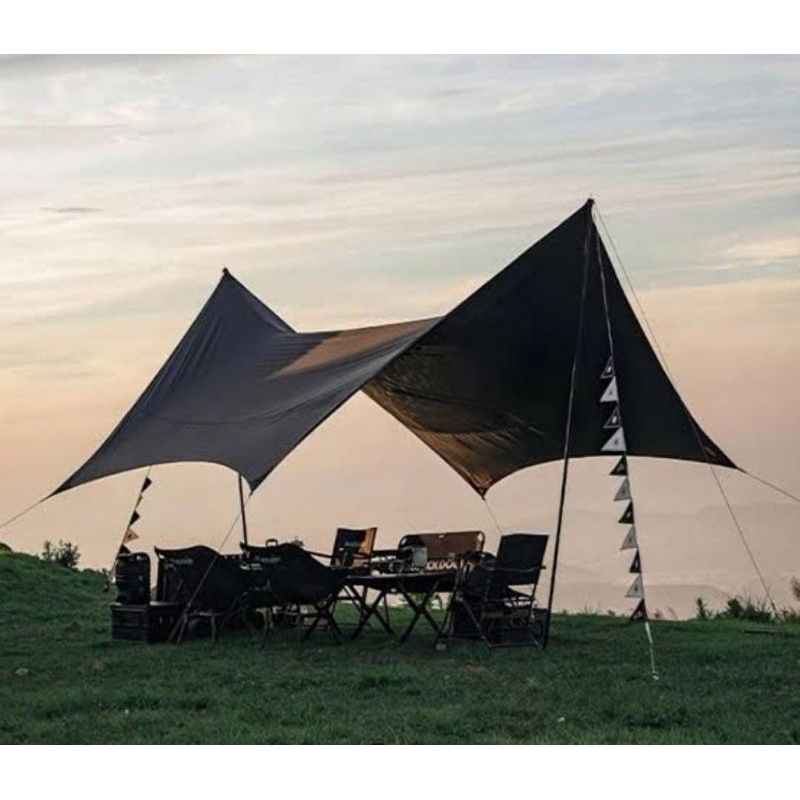 Flysheet hexagonal bahan cordura ukuran 4x6