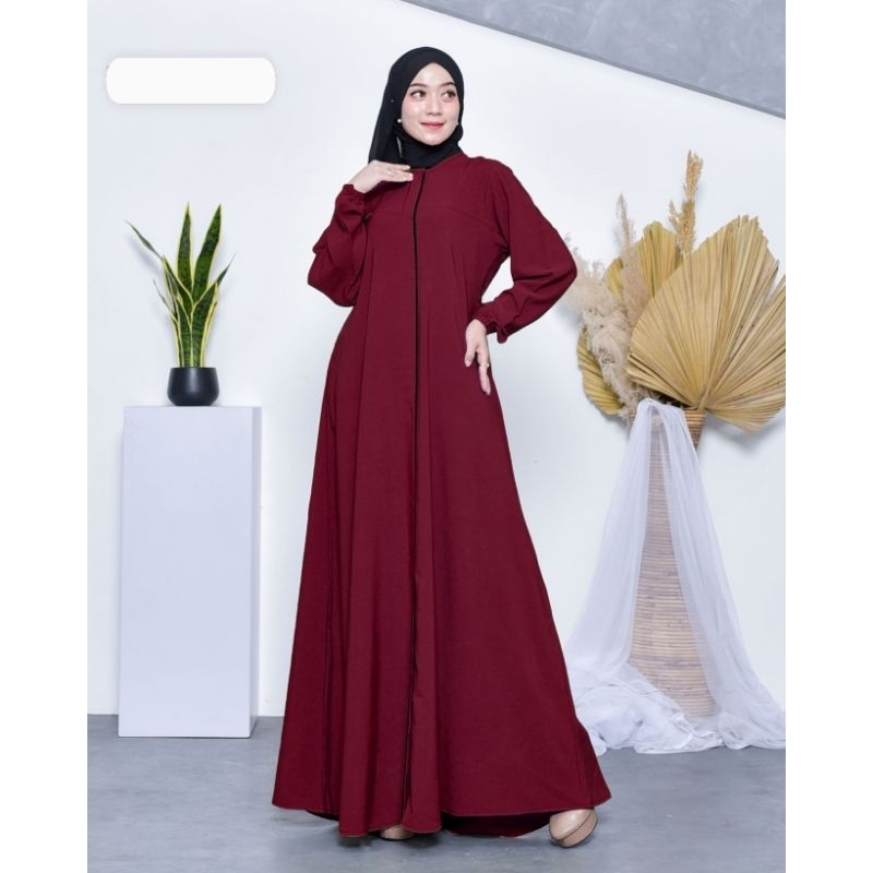 Dress| Gamis Polos | Gamis Renda | Bahan Linen Stretch Premium | Dress Viral | Pakaian Muslim Wanita