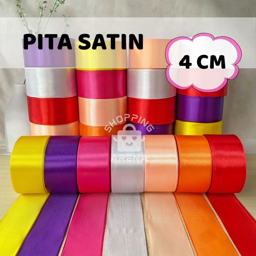 

Pita SATIN Kain Polos 4cm Per ROLL Gulungan Warna Warni Hiasan Bunga Kado Parcel Hadiah Souvenir Hampers Karangan Bucket Buket Bunga Mawar Rose Pesta Ulang Tahun Bahan Kerajinan Tangan DIY Dekorasi Hias Murah Bagus Cantik Tebal Shopping Arena Malang