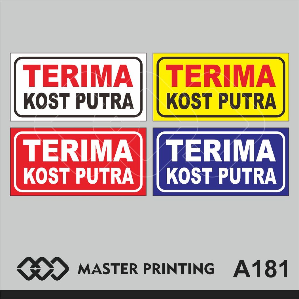 

A181 - Akrilik Terima Kost Putra, Acrylic Sign, Tahan Air, Termurah, dan Bisa Custom