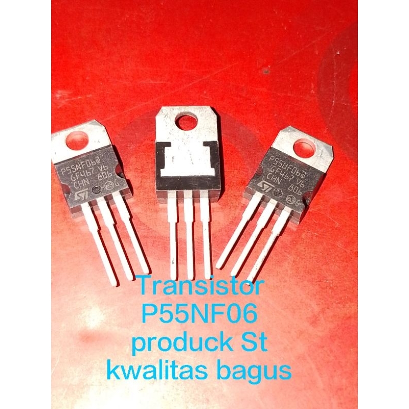 Transistor Mosfet P55NF06 kaki tembaga