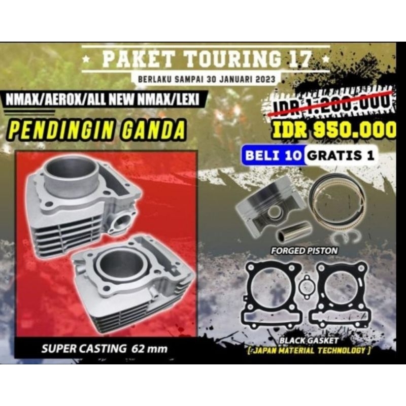 Block Blok Piston Seher BRT Double Cooler 62MM Nmax Old New - Aerox Old New - Lexi