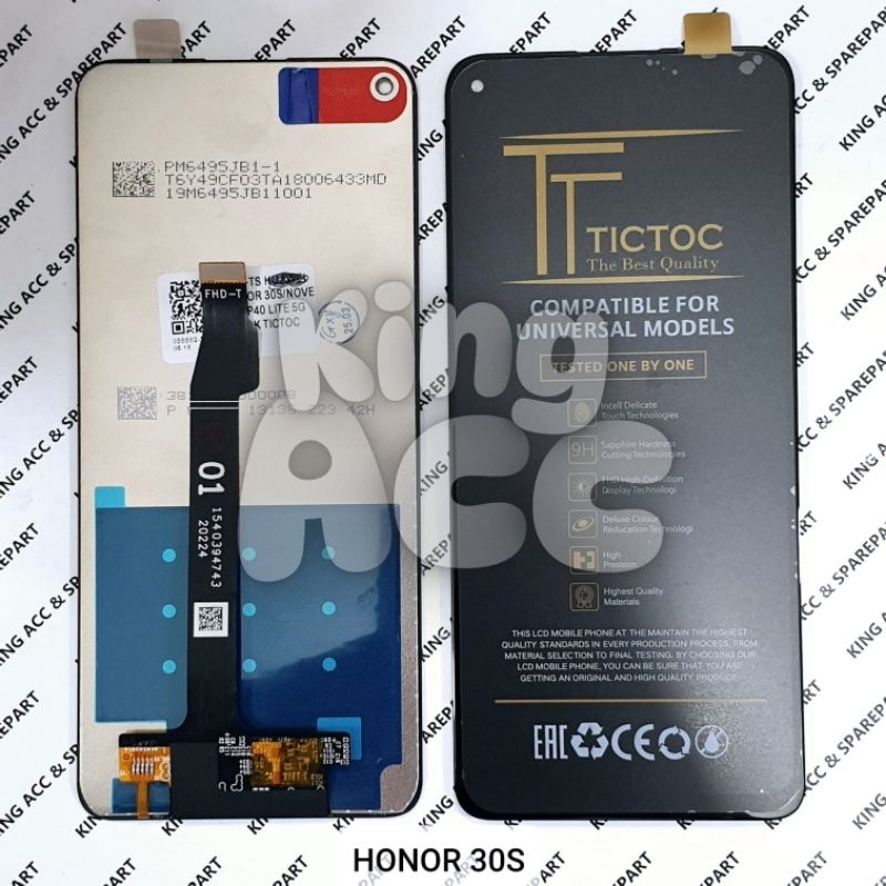 LCD TOUCHSCREEN HONOR 30S / NOVA 7SE / P40 LTE 5G BLACK