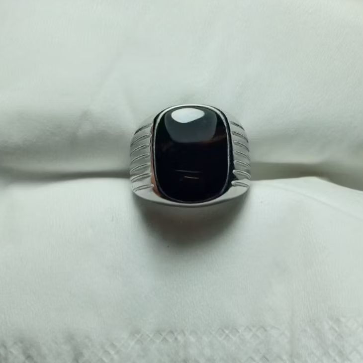 Cincin batu akik yaman wulung cibet kotak natural