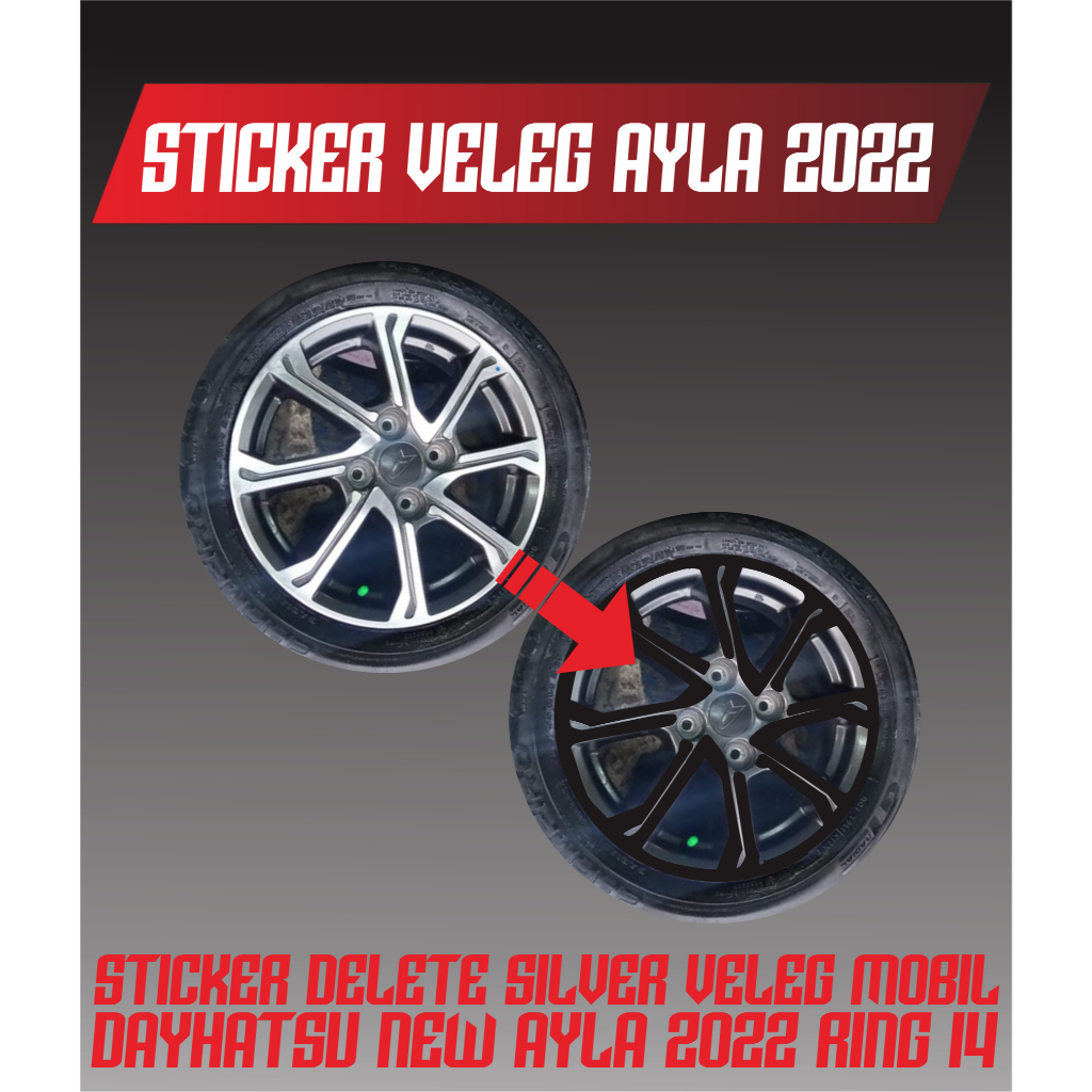 Mini_Miki_ Sticker Velg/ Delete Silver Velg/ Sticker Velg Mobil Ayla 2022 Ring 14, Sigra R14