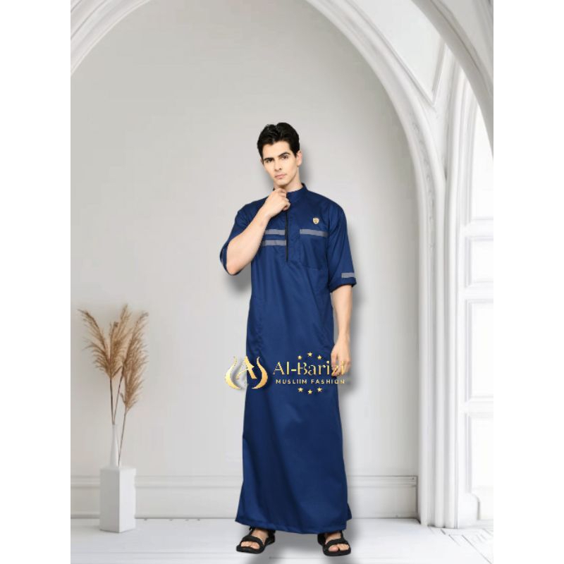 FREE ONGKIR JUBAH PRIA LENGAN PENDEK JASMIR MOTIF KOMBINASI SIMPEL