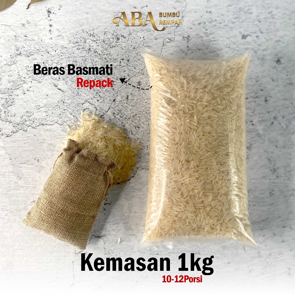 

PROMO BERAS BASMATI Premium Repack 1kg /10-12 Porsi