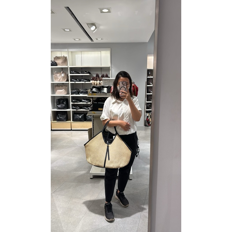 tas tote bag HnM tas anyaman HnM original