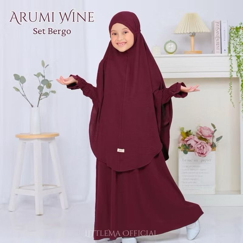 Satu Set Gamis Anak Warna Maroon