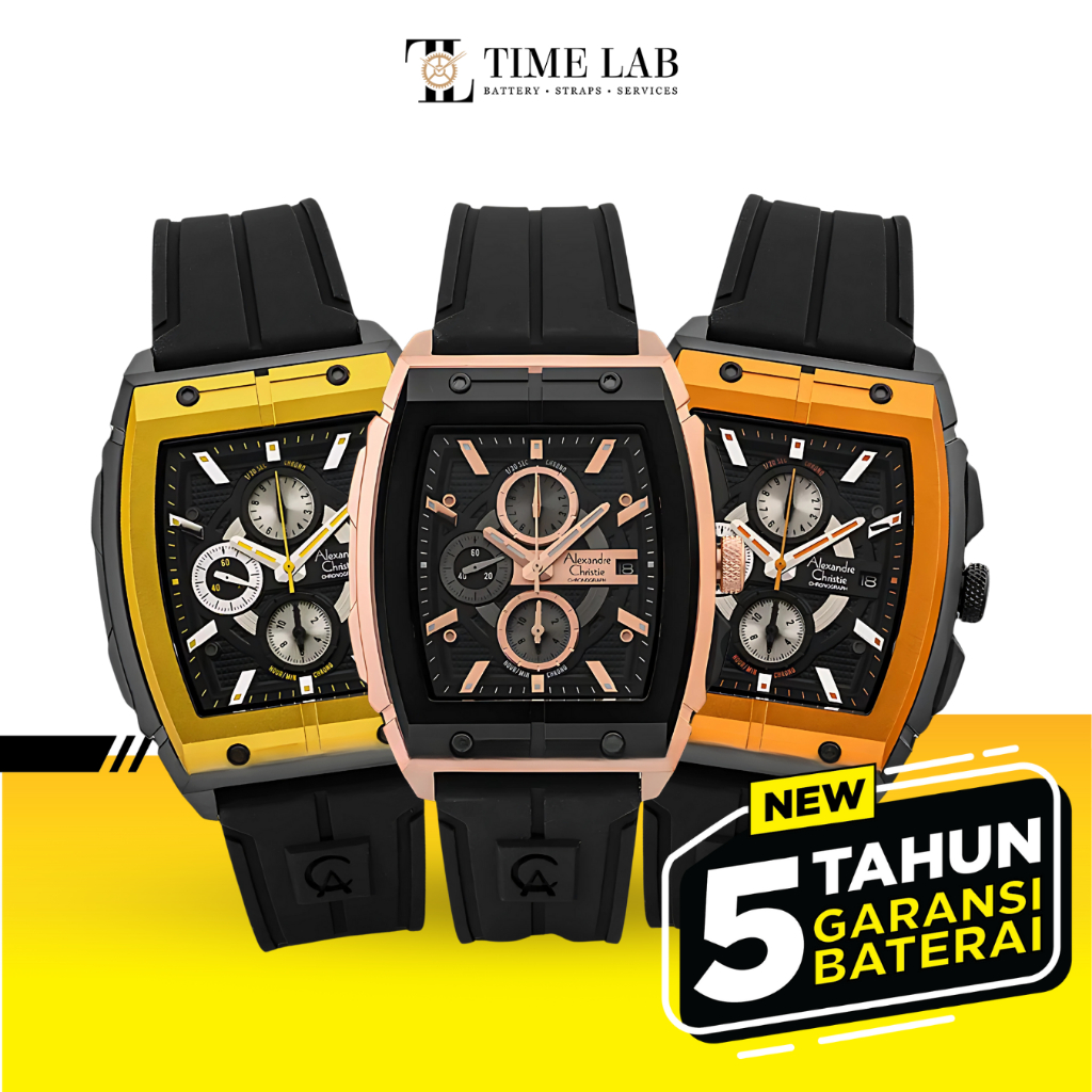 JAM TANGAN PRIA ALEXANDRE CHRISTIE AC6598 MC / AC 6598MC / AC6598MC RUBBER ORIGINAL