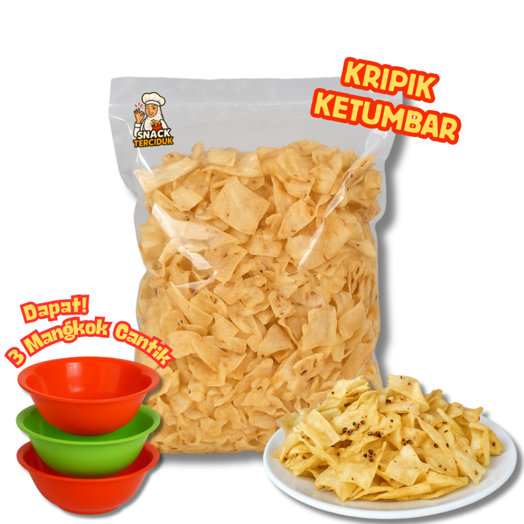 

Kripik Singkong Kriwil Rasa Ketumbar Berat 250g dan 500g Dapat 3 Mangkok Cantik - By Terciduk Snack