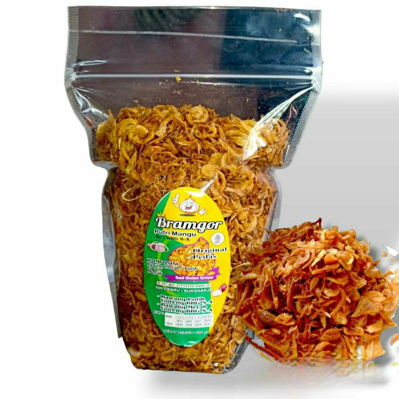 

Bawang merah Goreng Asli ( brambang) tanpa campuran Tepung Asli Putra Solo 500gr