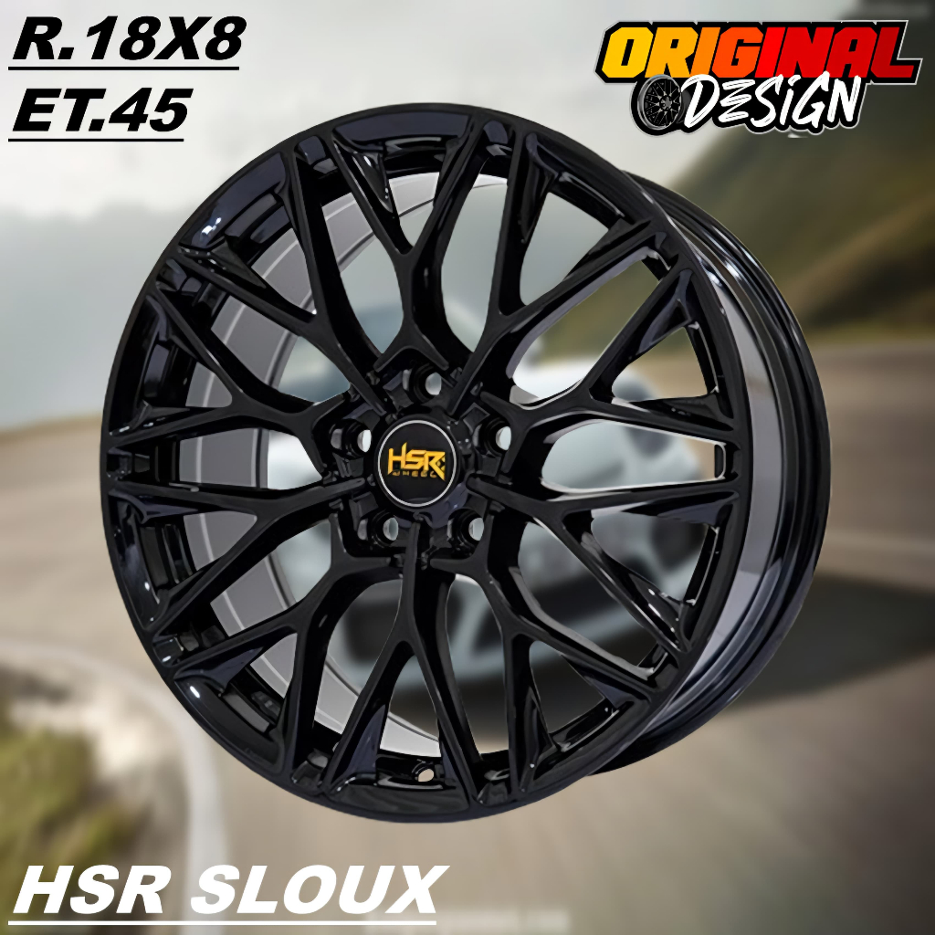 HSR SLOUX R18 Velg Mobil ZENIX, INNOVA, HRV, XTRAIL, Ring 18 Hitam Glossy
