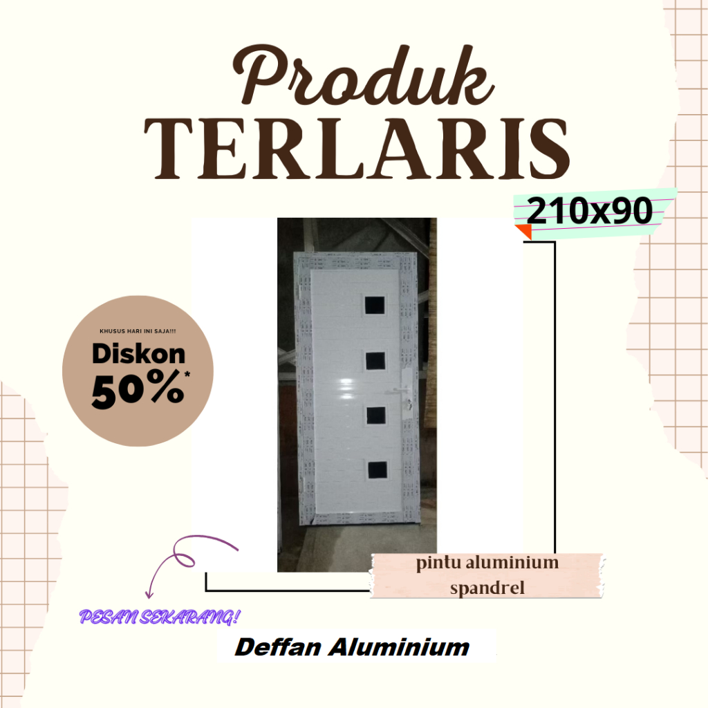 kusen pintu aluminium spandrel 210x90