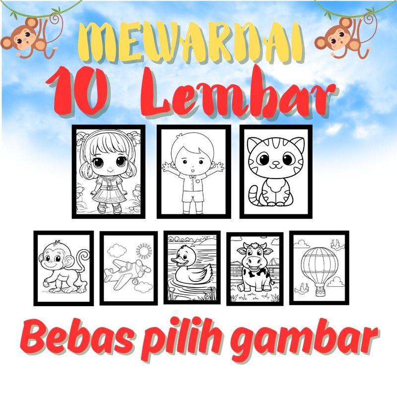 

10 lembar mewarnai gambar anak kertas mewarnai anak kertas gambar anak buku gambar anak