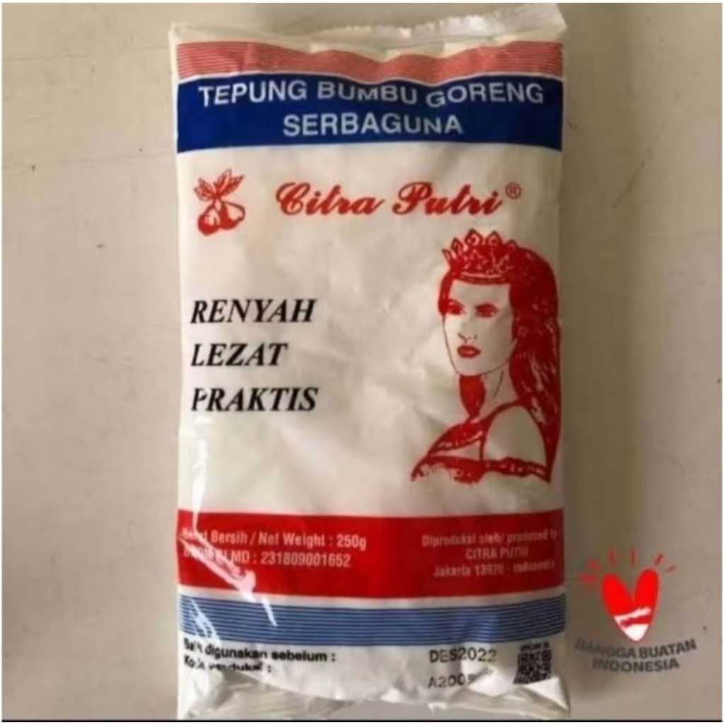 

Tepung Putri 1 Pak isi 10 x 250 gr / Citra Putri 10 pcs x 250 gram Bumbu Ayam Goreng Serbaguna